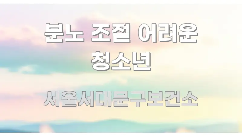 분노 조절 어려운 청소년 시선을 사로잡는 핵심 키워드 시각화 이미지 - 글 흐름을 돕는 시각 자료