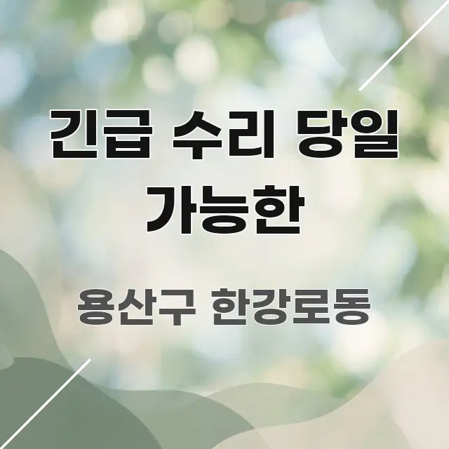 긴급 수리 당일 가능한 심플하고 명확하게 정리한 텍스트 중심 디자인 표지 - 활용 예시 이미지