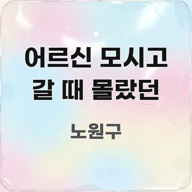 어르신 모시고 갈 때 몰랐던 핵심 키워드 중심의 깔끔한 인포그래픽 표지 - 가독성을 높이는 이미지