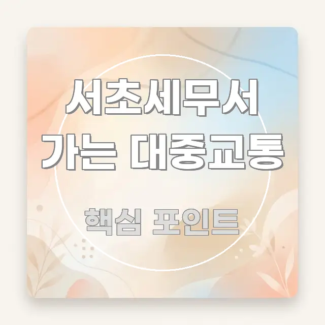 서초세무서 가는 대중교통 핵심만 담은 정보 전달형 표지 이미지