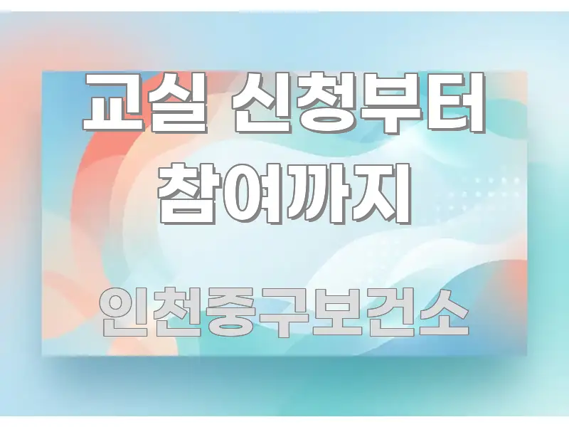교실 신청부터 참여까지 신뢰할 수 있는 정보를 담은 깔끔한 인포그래픽 표지 - 가독성을 높이는 이미지