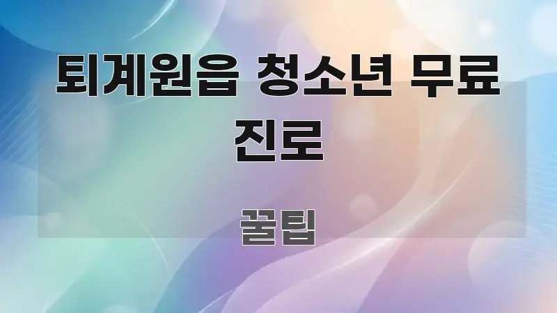 퇴계원읍 청소년 무료 진로 핵심 정보 중심의 정보 요약 포스터