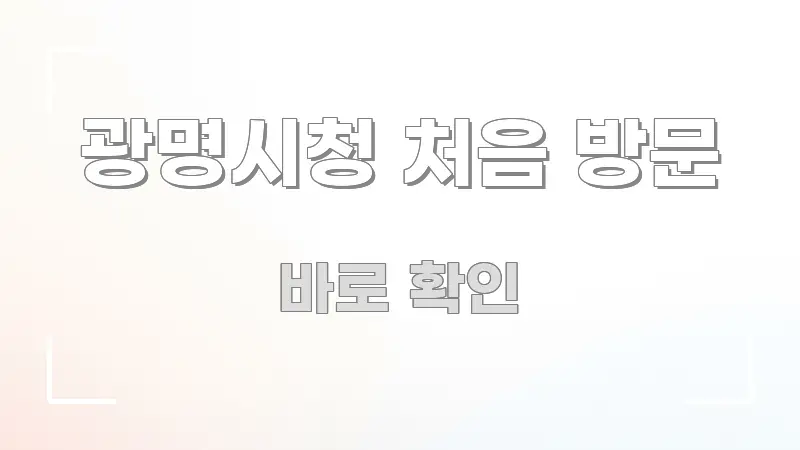 광명시청 처음 방문 핵심 키워드 중심의 핵심 키워드 시각화 이미지 - 내용 요약을 위한 이미지