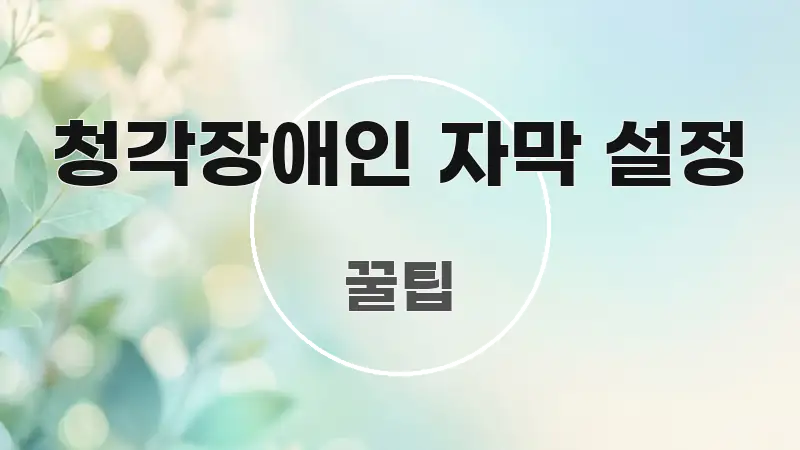 청각장애인 자막 설정 핵심 내용을 정리한 핵심 요약 디자인 카드
