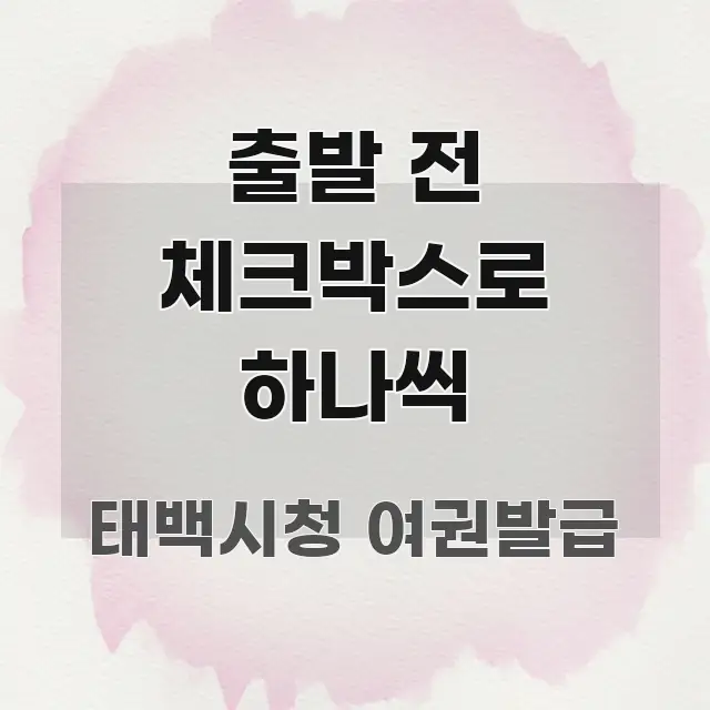 출발 전 체크박스로 하나씩 중요 내용만 뽑은 블로그 섹션 구분 이미지 - 활용 예시 이미지