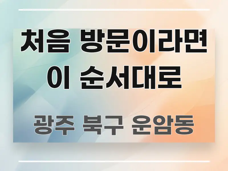 처음 방문이라면 이 순서대로 주요 흐름을 설명한 카드뉴스 스타일 이미지 - 내용 요약을 위한 이미지