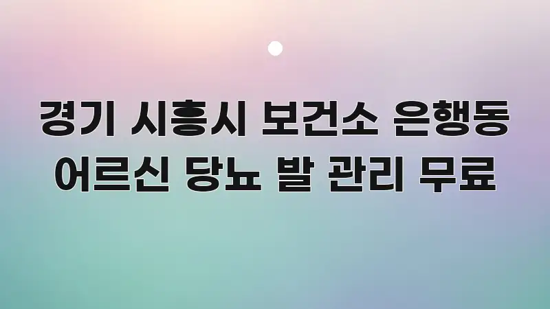 경기 시흥시 보건소 은행동 어르신 당뇨 발 관리 무료 빠르게 이해할 수 있는 정보 전달형 표지 이미지 - 글 흐름을 돕는 시각 자료