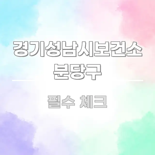 경기성남시보건소 분당구 정보 이미지 경기성남시보건소 분당구 빠르게 이해할 수 있는 텍스트 중심 디자인 표지