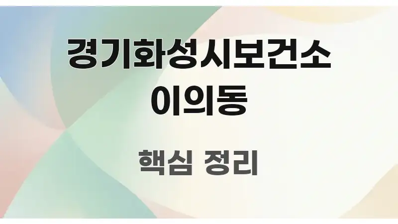 경기화성시보건소 이의동 시선을 사로잡는 핵심 키워드 시각화 이미지 - 글 흐름을 돕는 시각 자료