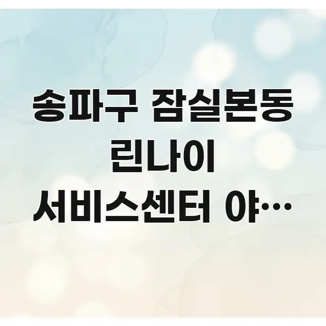 송파구 잠실본동 린나이 서비스센터 야간 방문 가능한지 한눈에 보기 좋게 요약한 정보 요약 인포그래픽 이미지 - 본문 내용과 연관된 이미지