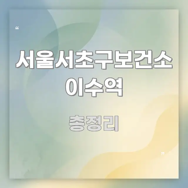 서울서초구보건소 이수역 직관적으로 이해되는 블로그 섹션 구분 이미지