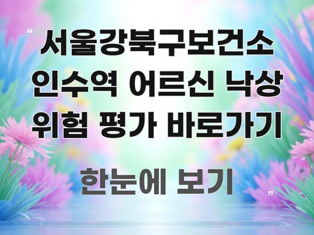 서울강북구보건소 인수역 어르신 낙상 위험 평가 바로가기 쉽게 읽히는 블로그 섹션 구분 이미지 - 활용 예시 이미지