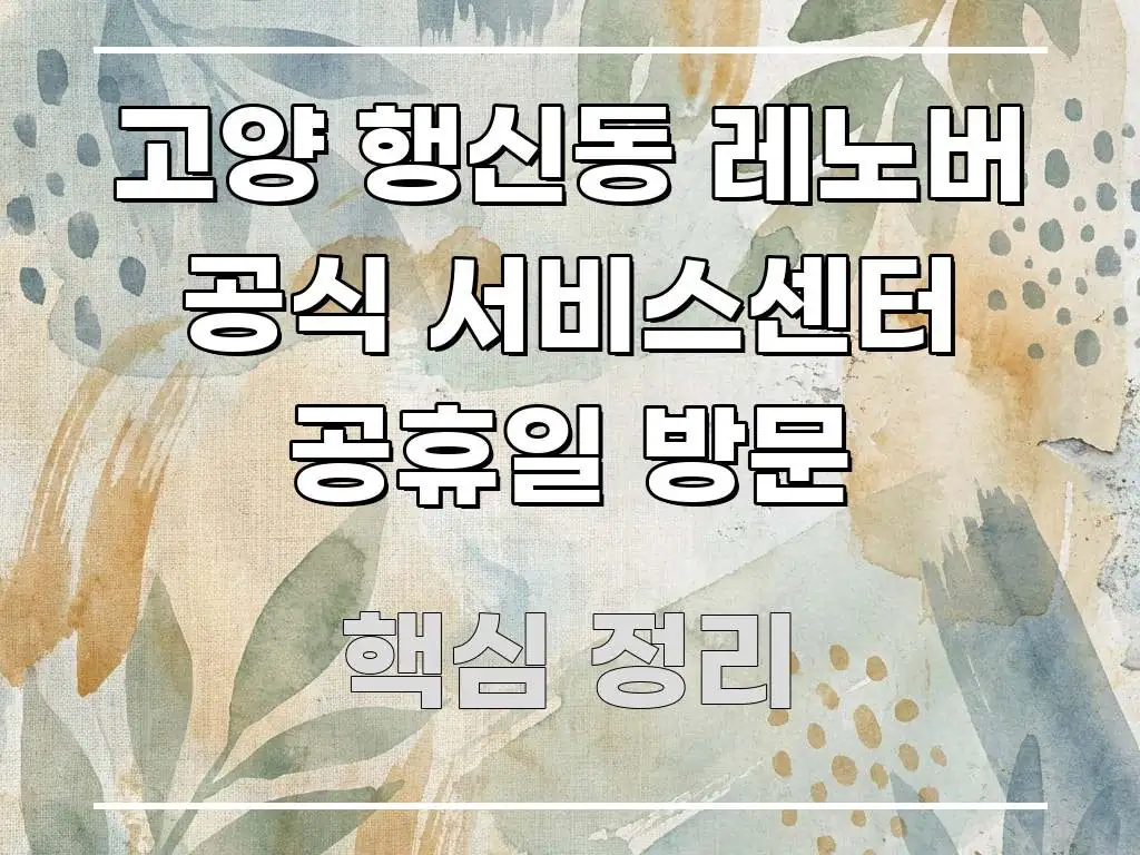 고양 행신동 레노버 공식 서비스센터 공휴일 방문 명확하게 정리된 심플 타이포그래피 표지 - 독자 이해를 위한 이미지