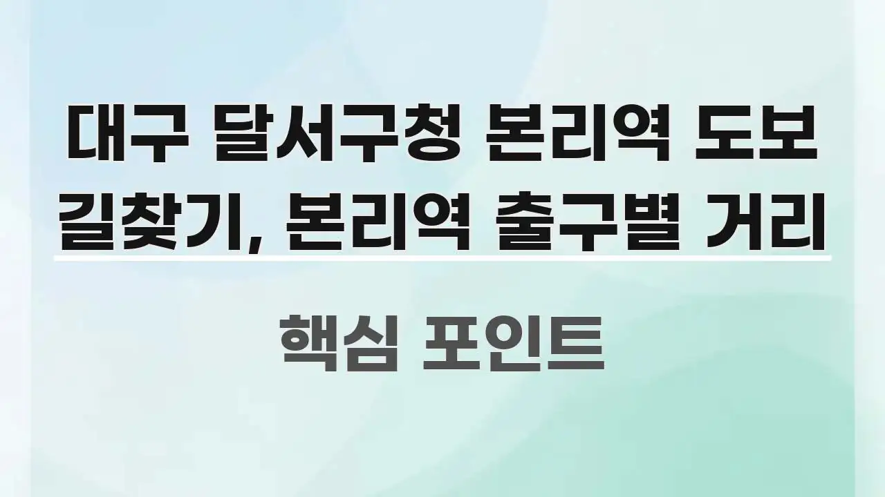 대구 달서구청 본리역 도보 길찾기, 본리역 출구별 거리 명확하게 정리된 블로그용 카드뉴스 썸네일 - 참고용 이미지
