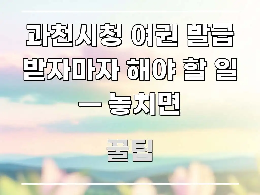 과천시청 여권 발급 받자마자 해야 할 일 — 놓치면 명확하게 정리된 핵심 키워드 시각화 이미지 - 내용 요약을 위한 이미지