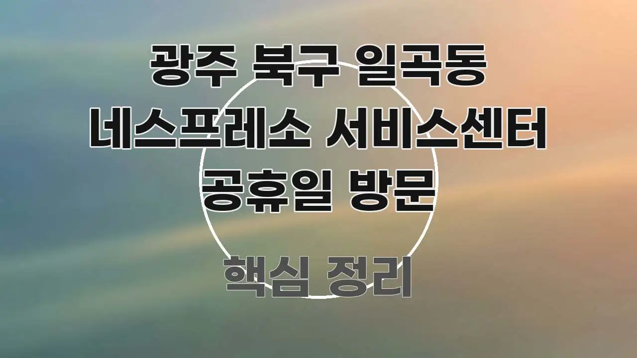 광주 북구 일곡동 네스프레소 서비스센터 공휴일 방문 한 번에 이해되는 타이포그래피 블로그 표지