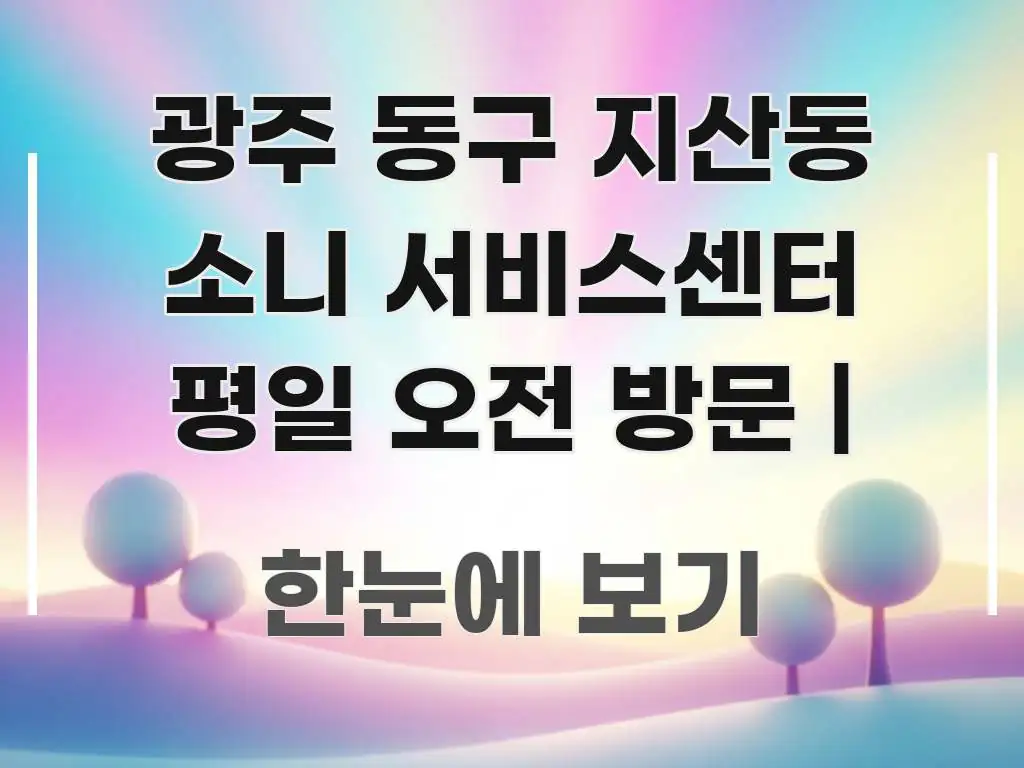 광주 동구 지산동 소니 서비스센터 평일 오전 방문 | 핵심 개념을 담은 심플 타이포그래피 표지 - 본문 내용과 연관된 이미지