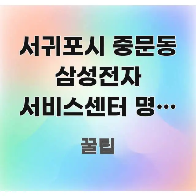 서귀포시 중문동 삼성전자 서비스센터 명절 연휴 방문 | 빠르게 이해할 수 있는 텍스트 기반 블로그 이미지