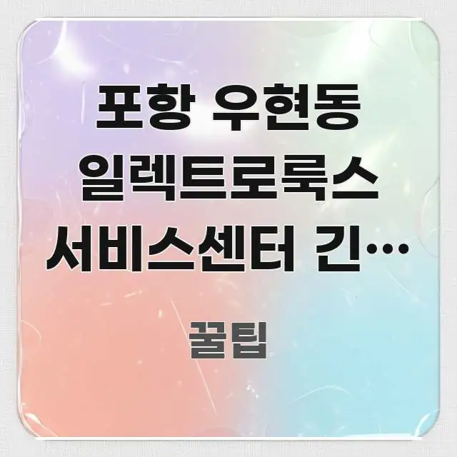 포항 우현동 일렉트로룩스 서비스센터 긴급 수리 방문 | 간결하고 명료한 블로그 대표 이미지 - 참고용 이미지
