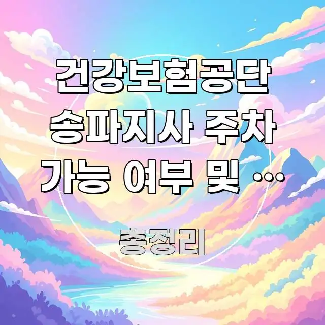 건강보험공단 송파지사 주차 가능 여부 및 첫 방문 전 전문가가 선별한 모던 카드뉴스 디자인