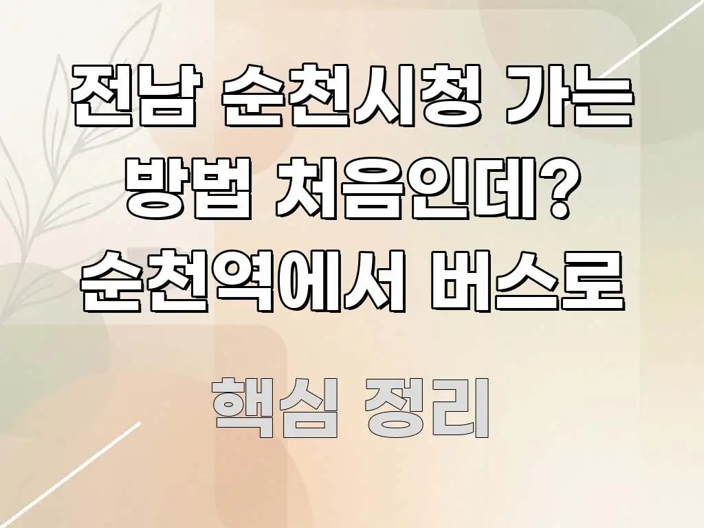 전남 순천시청 가는 방법 처음인데? 순천역에서 버스로 요점만 뽑아낸 가독성 높은 정보 이미지 - 가독성을 높이는 이미지
