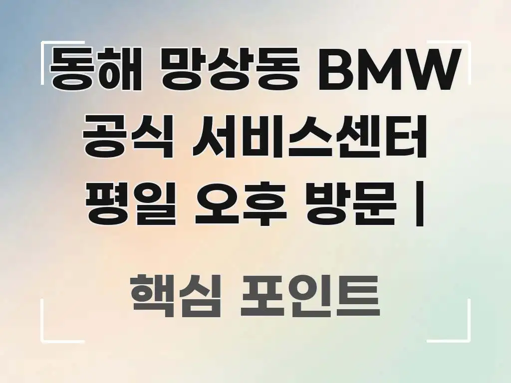 동해 망상동 BMW 공식 서비스센터 평일 오후 방문 | 쉽게 따라할 수 있는 핵심 요약 디자인 카드 - 독자 이해를 위한 이미지