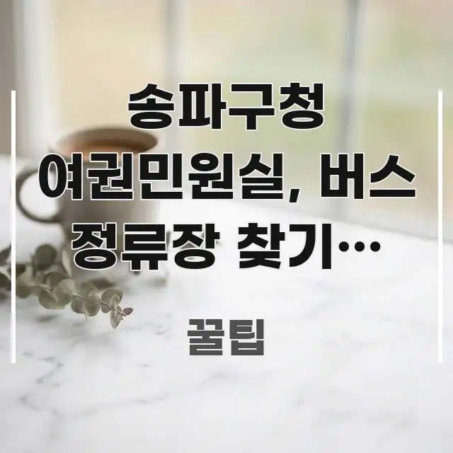 송파구청 여권민원실, 버스 정류장 찾기: 내릴 곳부터 직관적으로 이해되는 핵심 정리 썸네일 이미지 - 가독성을 높이는 이미지
