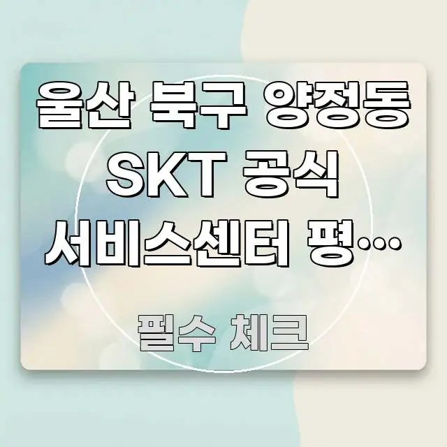 울산 북구 양정동 SKT 공식 서비스센터 평일 오후 실용적으로 정리한 타이포그래피 블로그 표지