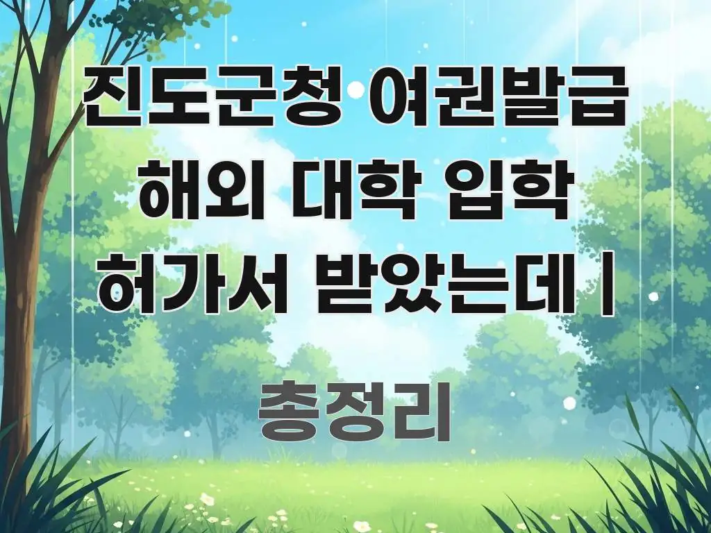 진도군청 여권발급 해외 대학 입학 허가서 받았는데 | 핵심만 담은 포스트 대표 비주얼 이미지