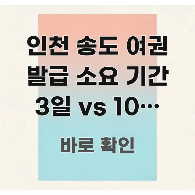 인천 송도 여권 발급 소요 기간 3일 vs 10일 차이 흐름을 잡아주는 읽기 좋은 정보 카드 - 본문 내용과 연관된 이미지