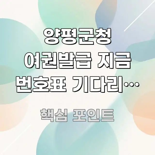 양평군청 여권발급 지금 번호표 기다리는 중 | 대기 심플하고 명확하게 정리한 핵심 정리 썸네일 이미지 - 독자 이해를 위한 이미지