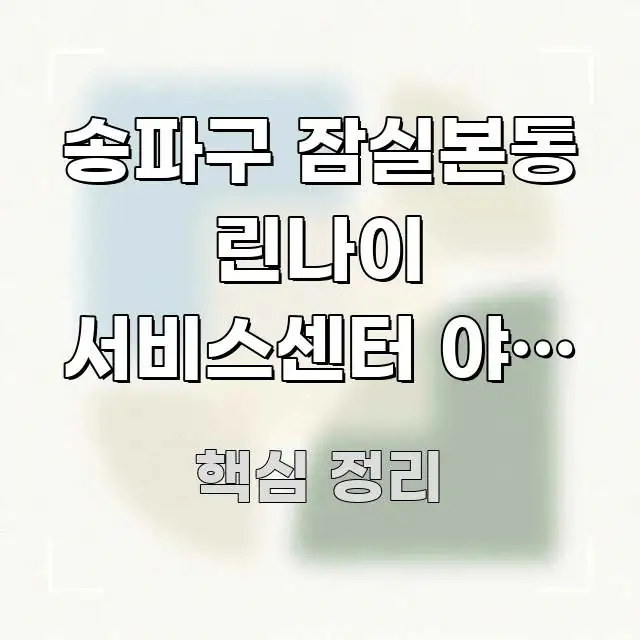 송파구 잠실본동 린나이 서비스센터 야간 방문 가능한지 한눈에 들어오는 타이포그래피 블로그 표지