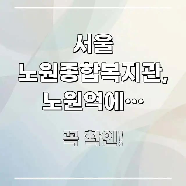 서울 노원종합복지관, 노원역에서 버스로 5분이면 도착 깔끔하게 정리된 핵심 정보 비주얼 - 본문 내용과 연관된 이미지