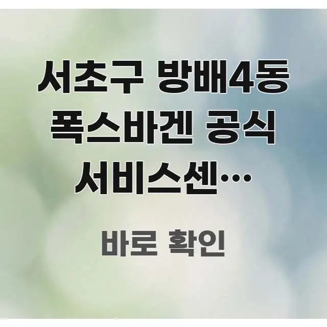 서초구 방배4동 폭스바겐 공식 서비스센터 재방문 후기 흐름을 잡아주는 정보 요약 인포그래픽 이미지 - 설명을 돕는 이미지