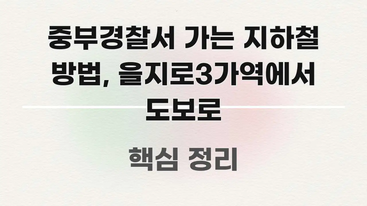 중부경찰서 가는 지하철 방법, 을지로3가역에서 도보로 바로 활용 가능한 블로그 섹션 구분 이미지 - 독자 이해를 위한 이미지