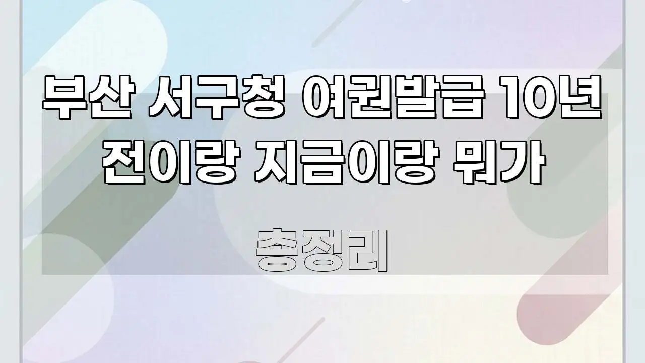 부산 서구청 여권발급 10년 전이랑 지금이랑 뭐가 독자를 위해 선별한 텍스트 포스터 이미지 - 활용 예시 이미지