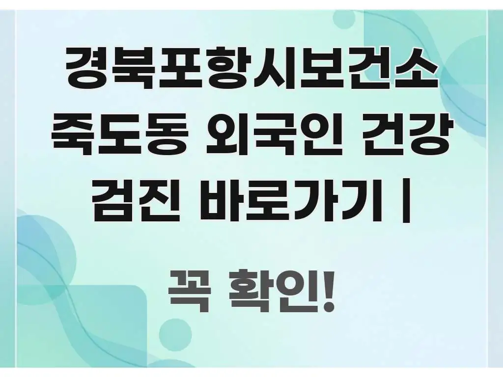 경북포항시보건소 죽도동 외국인 건강 검진 바로가기 | 핵심 정보를 압축한 블로그 섹션 구분 이미지
