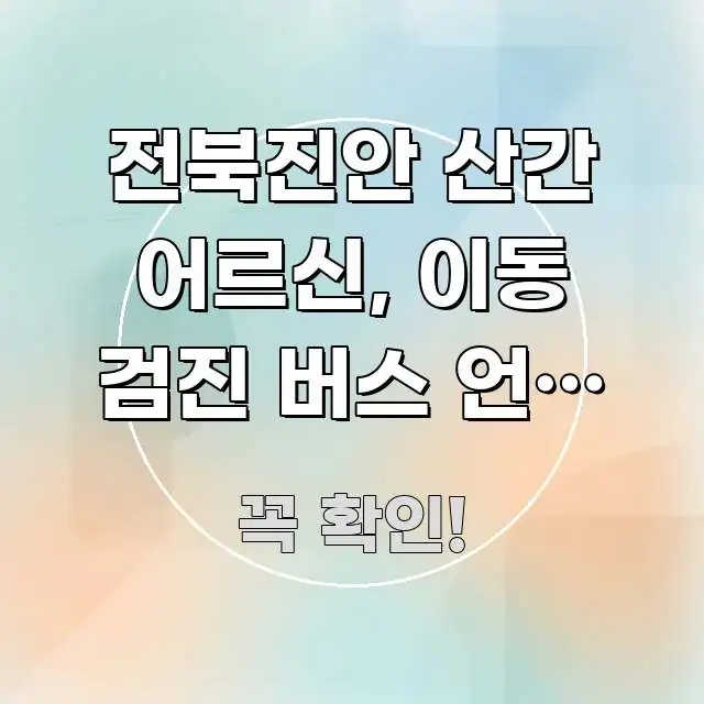 전북진안 산간 어르신, 이동 검진 버스 언제 오나요? 흐름을 잡아주는 가독성 높은 정보 이미지