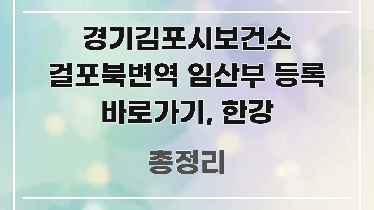 경기김포시보건소 걸포북변역 임산부 등록 바로가기, 한강 요점만 뽑아낸 블로그 헤더 이미지 - 설명을 돕는 이미지