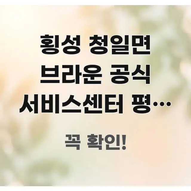 횡성 청일면 브라운 공식 서비스센터 평일 오후 방문 | 신뢰할 수 있는 정보를 담은 핵심 요약 디자인 카드 - 참고용 이미지