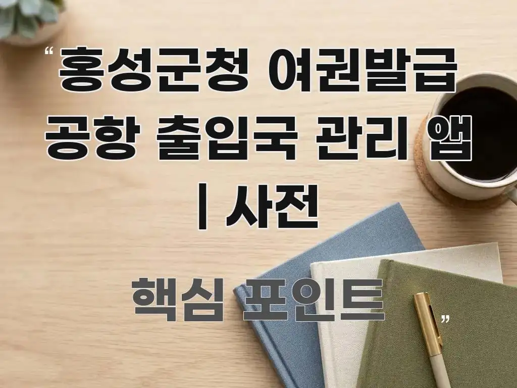 홍성군청 여권발급 공항 출입국 관리 앱 | 사전 깔끔하게 정리된 텍스트 중심 디자인 표지