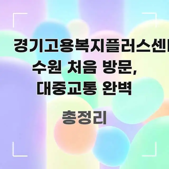 경기고용복지플러스센터 수원 처음 방문, 대중교통 완벽 쉽게 읽히는 블로그용 카드뉴스 썸네일 - 가독성을 높이는 이미지