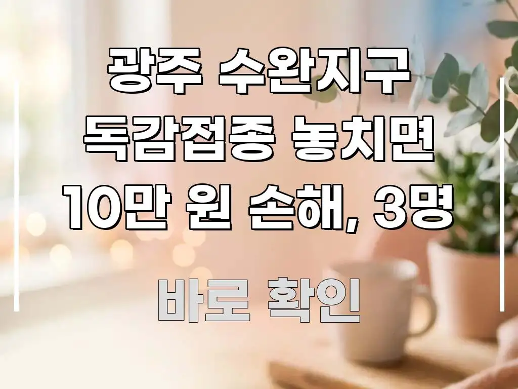 광주 수완지구 독감접종 놓치면 10만 원 손해, 3명 핵심 개념을 담은 정보 요약 포스터