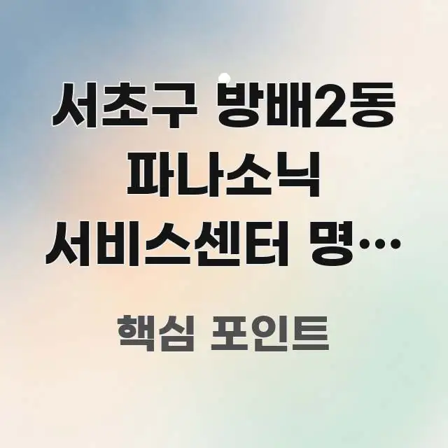 서초구 방배2동 파나소닉 서비스센터 명절 연휴 방문 | 쉽게 읽히는 정보 카드 디자인 이미지 - 가독성을 높이는 이미지