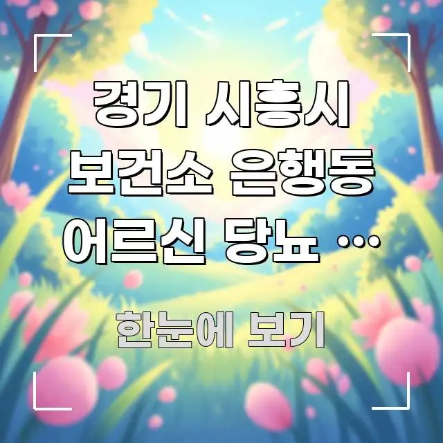 경기 시흥시 보건소 은행동 어르신 당뇨 발 관리 무료 핵심만 담은 읽기 좋은 정보 카드 - 본문 내용과 연관된 이미지