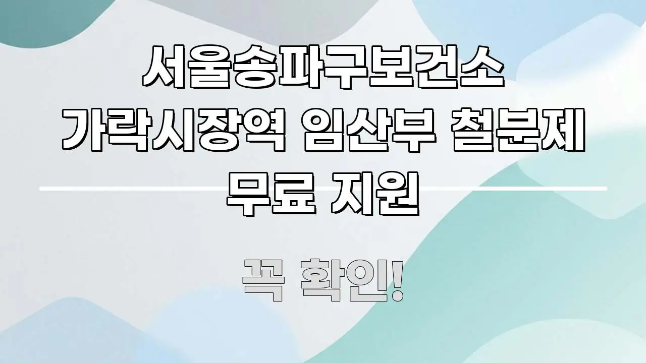 서울송파구보건소 가락시장역 임산부 철분제 무료 지원 쉽게 따라할 수 있는 블로그용 카드뉴스 썸네일