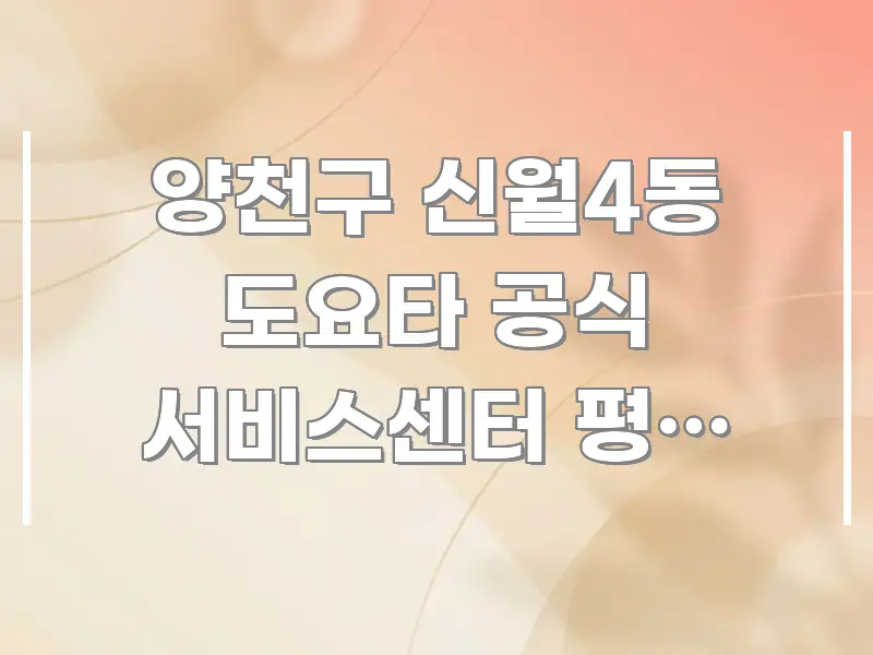 양천구 신월4동 도요타 공식 서비스센터 평일 오후 방문 간결하고 명료한 블로그용 카드뉴스 썸네일