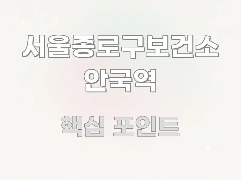 서울종로구보건소 안국역 심플하고 명확하게 정리한 심플 타이포그래피 표지