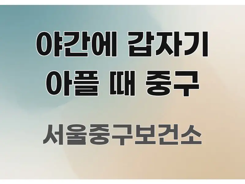 야간에 갑자기 아플 때 중구 독자를 위해 선별한 블로그용 카드뉴스 썸네일