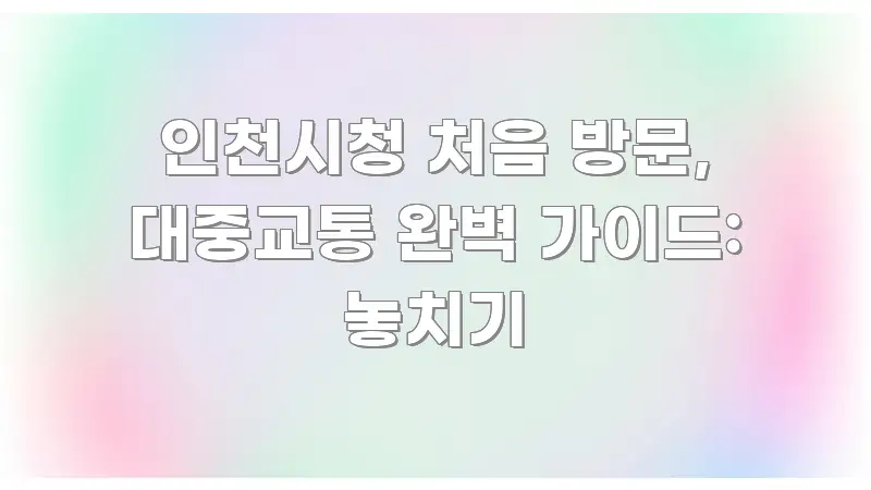 인천시청 처음 방문, 대중교통 완벽 가이드: 놓치기 알기 쉽게 정리한 블로그 섹션 구분 이미지